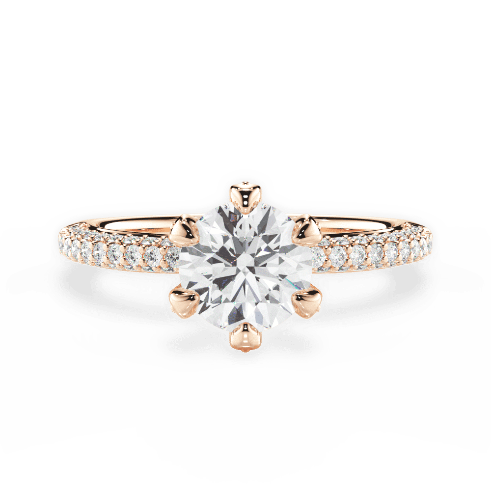 14kt Rose Gold/18kt Rose Gold/round/top