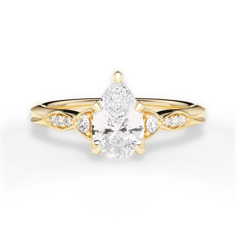 14kt Yellow Gold/18kt Yellow Gold/pear/top