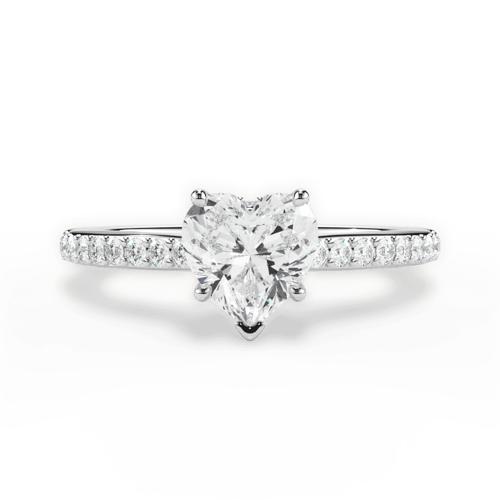 14kt White Gold/18kt White Gold/Platinum/heart/top