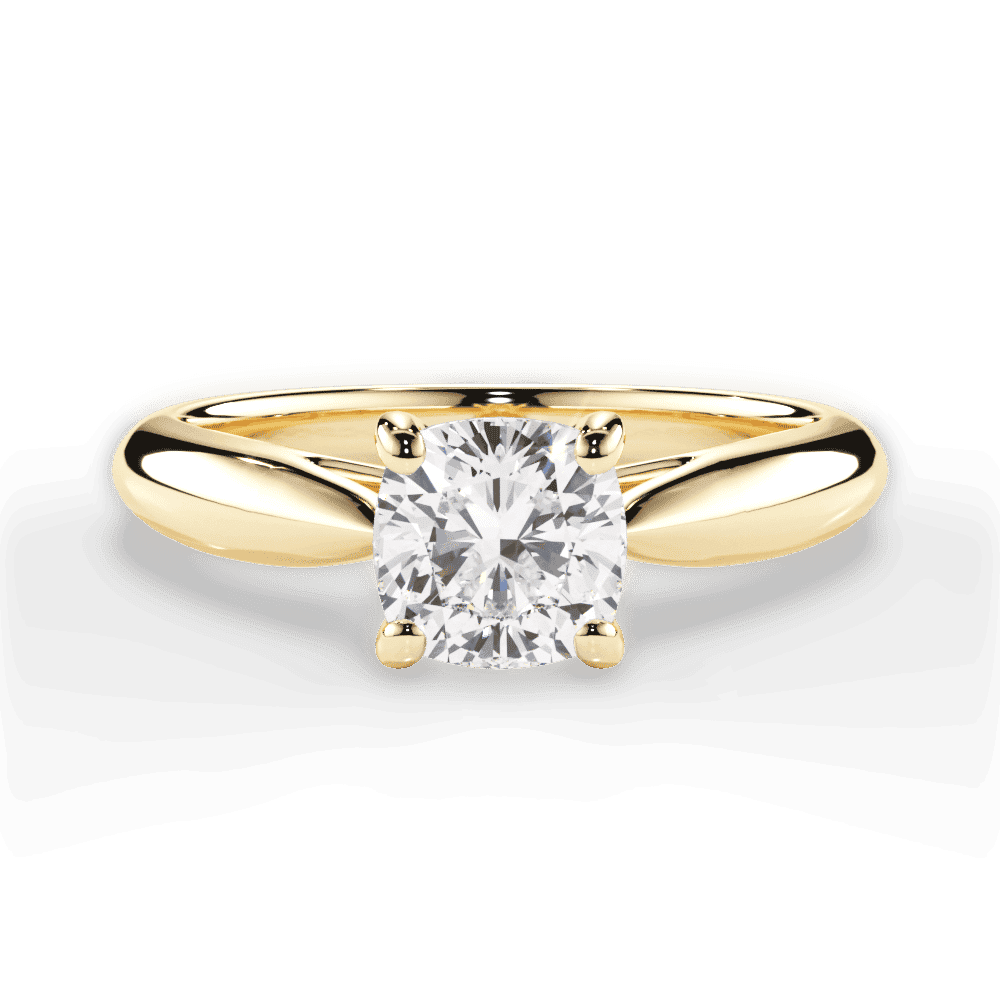 14kt Yellow Gold/18kt Yellow Gold/cushion/top