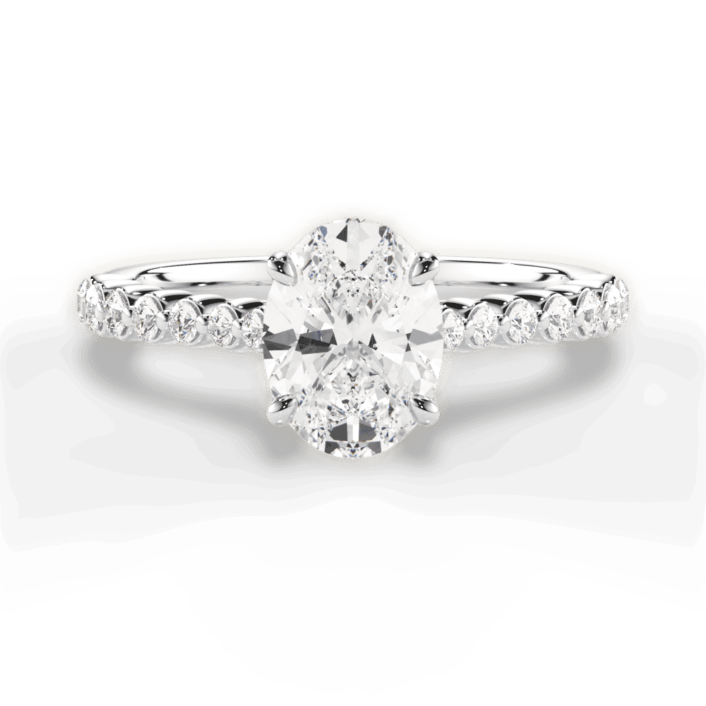 14kt White Gold/18kt White Gold/Platinum/oval/top