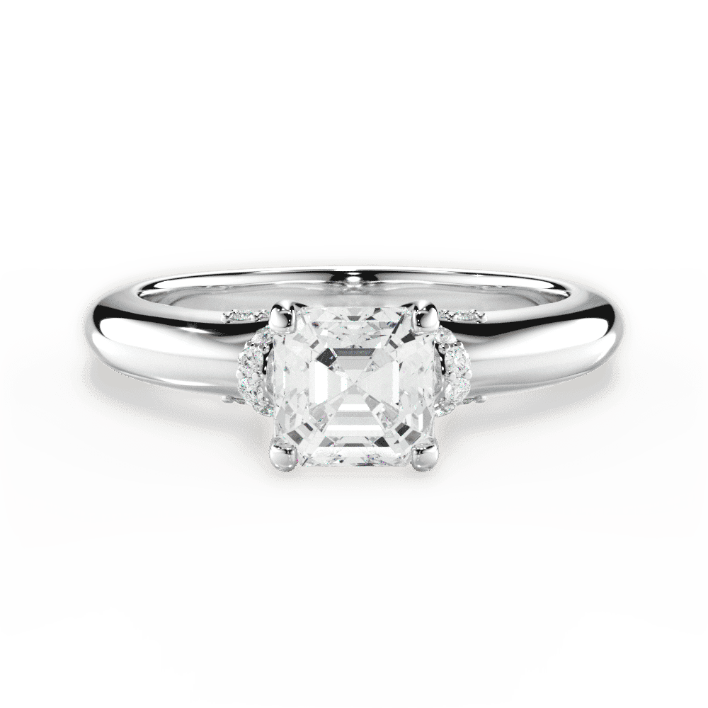 14kt White Gold/18kt White Gold/Platinum/asscher/top
