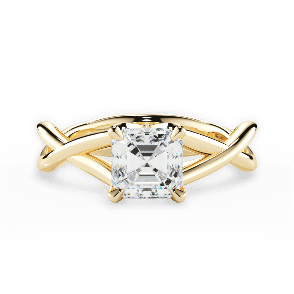 14kt Yellow Gold/18kt Yellow Gold/asscher/top