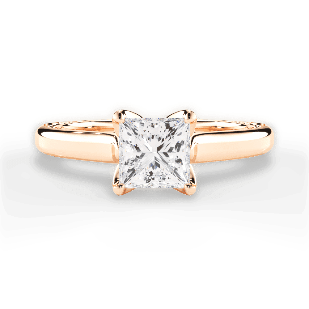 14kt Rose Gold/18kt Rose Gold/princess/top