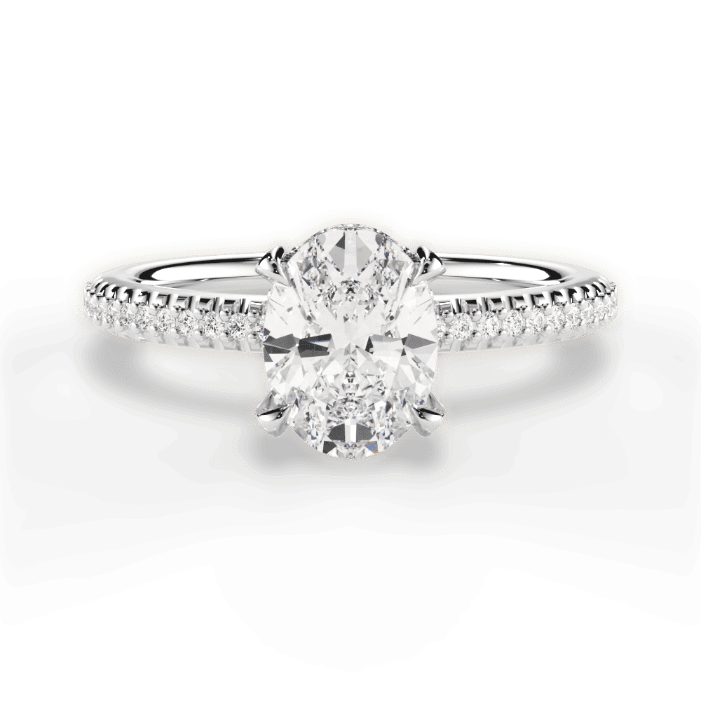 14kt White Gold/18kt White Gold/Platinum/oval/top