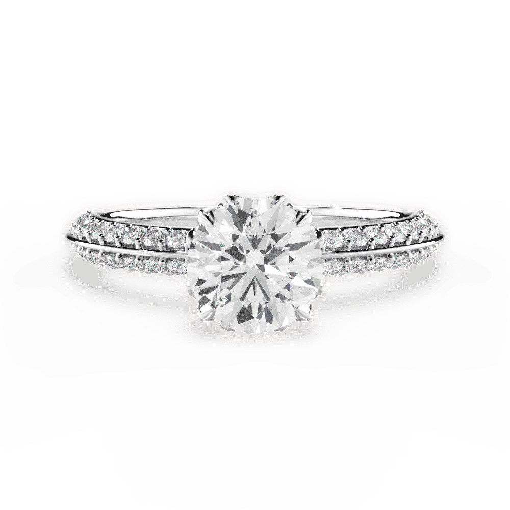 14kt White Gold/18kt White Gold/Platinum/round/top