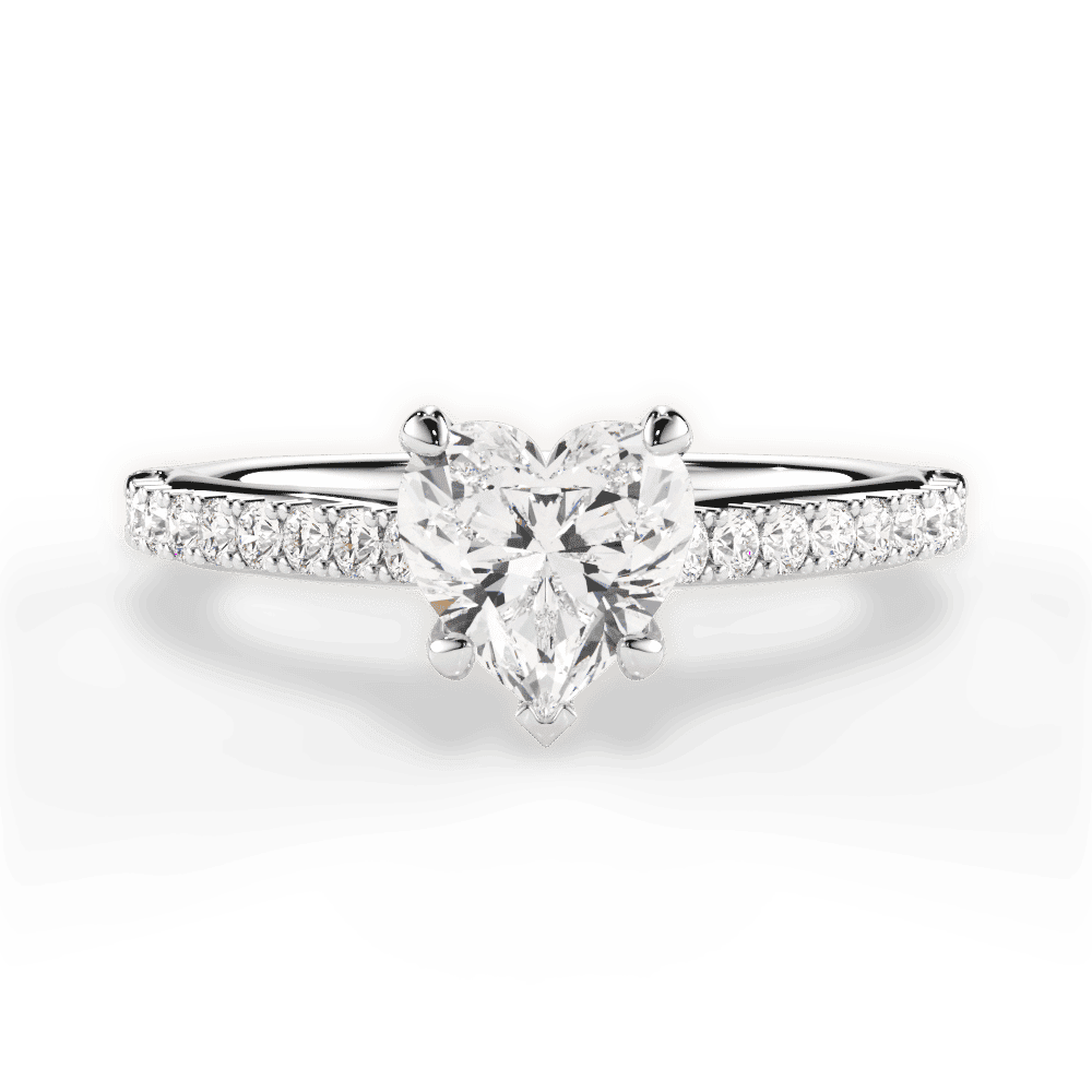 14kt White Gold/18kt White Gold/Platinum/heart/top