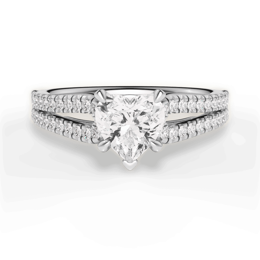 14kt White Gold/18kt White Gold/Platinum/heart/top