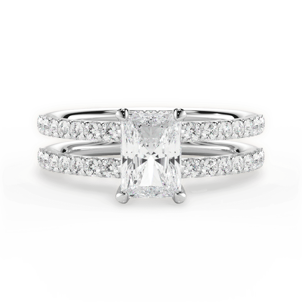 14kt White Gold/18kt White Gold/Platinum/radiant/top