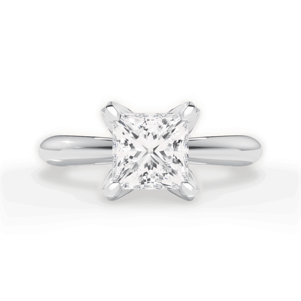 14kt White Gold/18kt White Gold/Platinum/princess/top