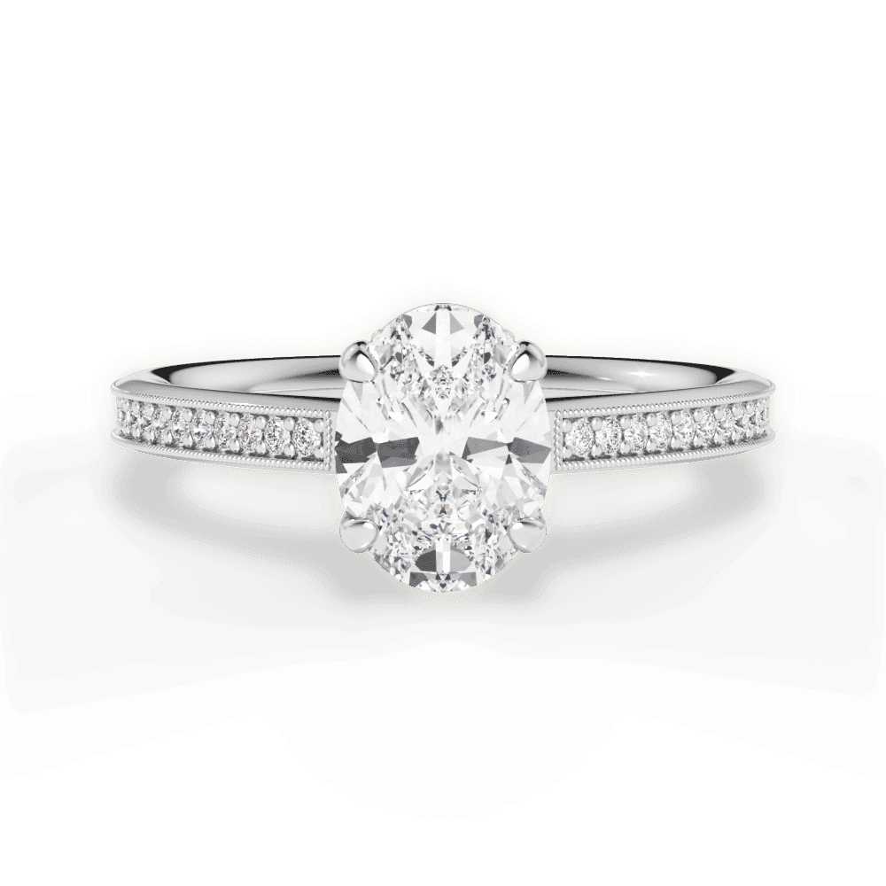 14kt White Gold/18kt White Gold/Platinum/oval/top