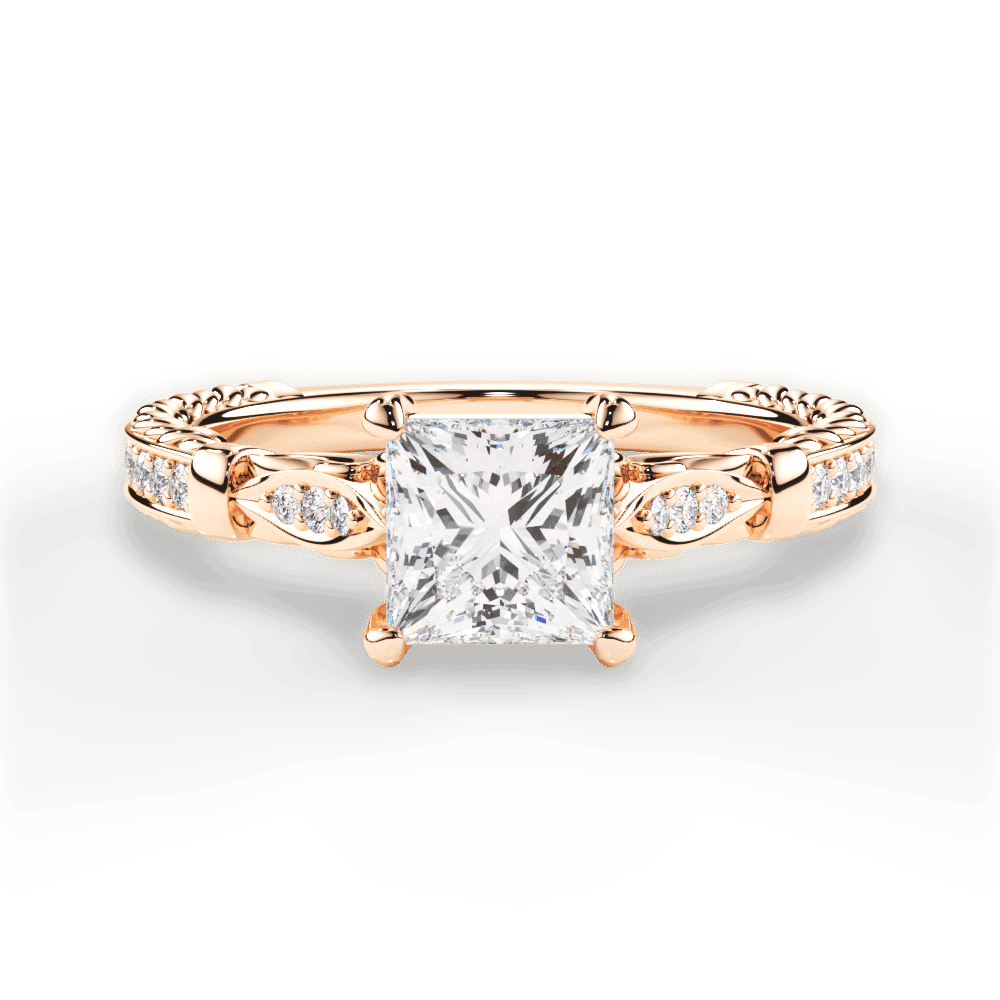 14kt Rose Gold/18kt Rose Gold/princess/top