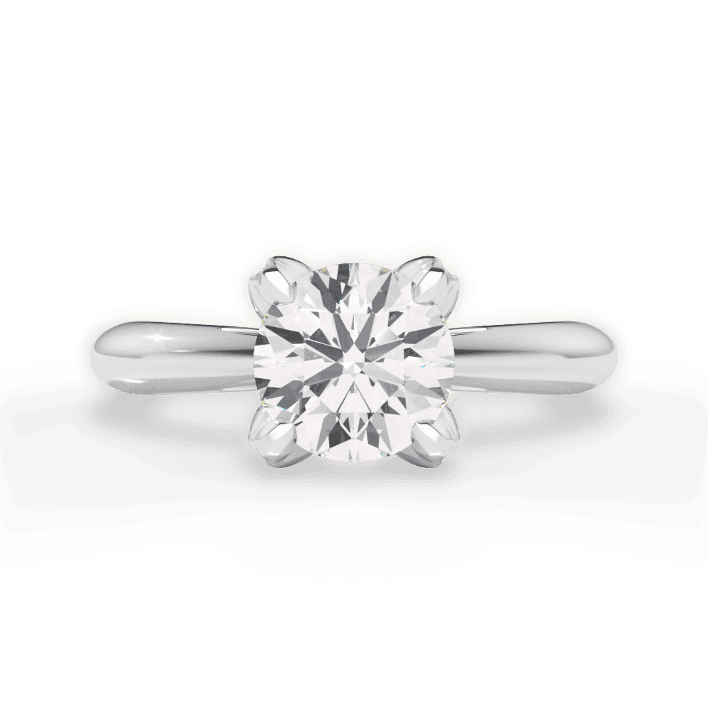14kt White Gold/18kt White Gold/Platinum/round/top