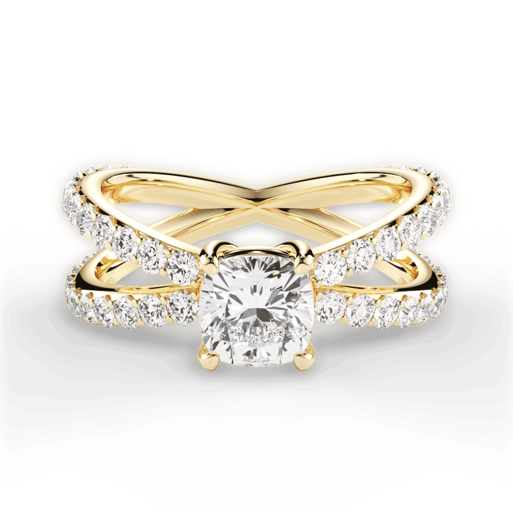 14kt Yellow Gold/18kt Yellow Gold/cushion/top