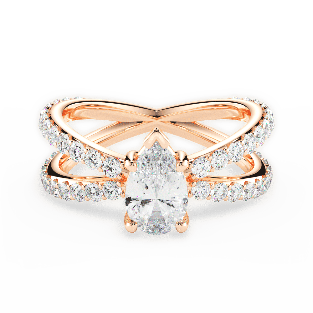 14kt Rose Gold/18kt Rose Gold/pear/top