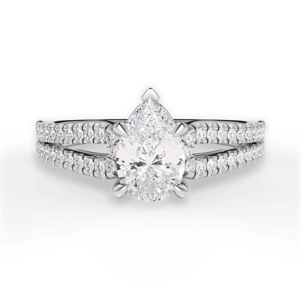 14kt White Gold/18kt White Gold/Platinum/pear/top