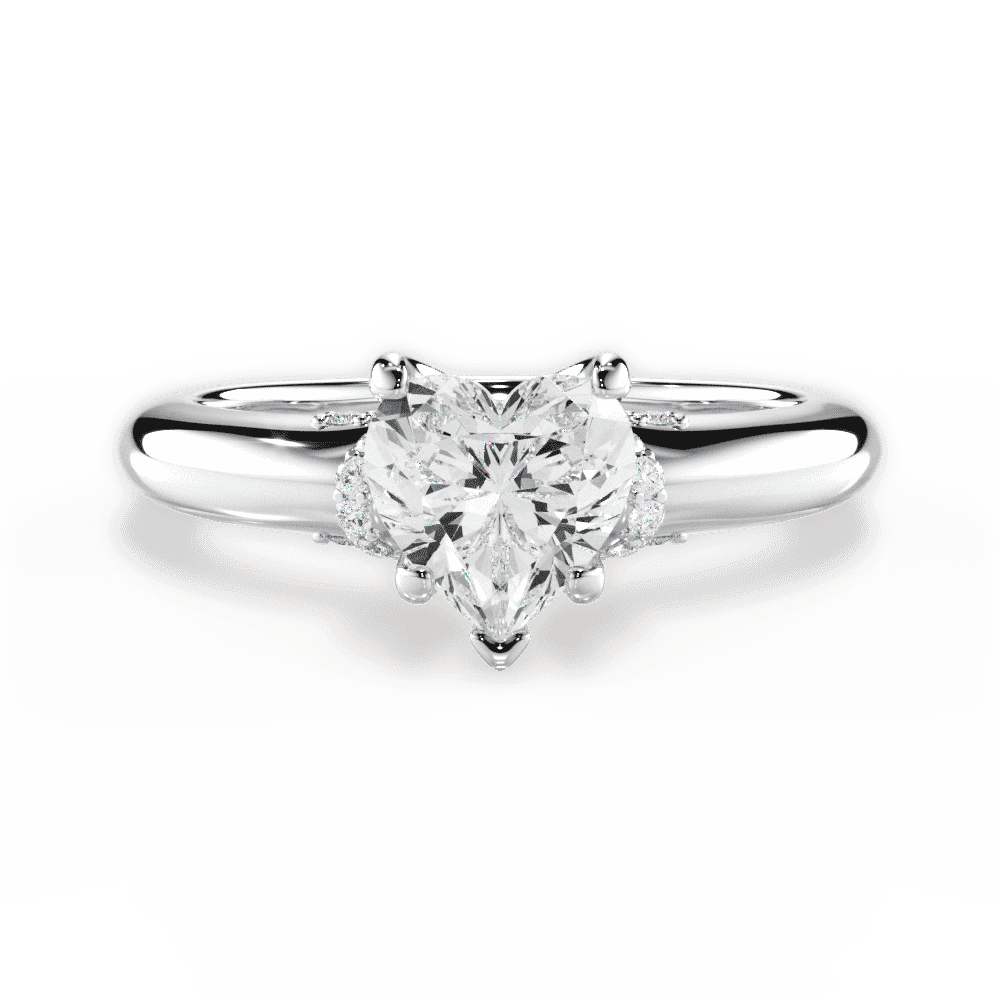 14kt White Gold/18kt White Gold/Platinum/heart/top