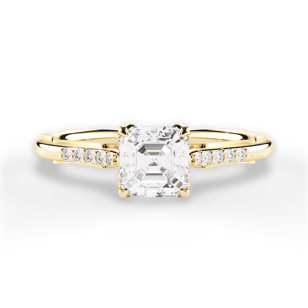 14kt Yellow Gold/18kt Yellow Gold/asscher/top