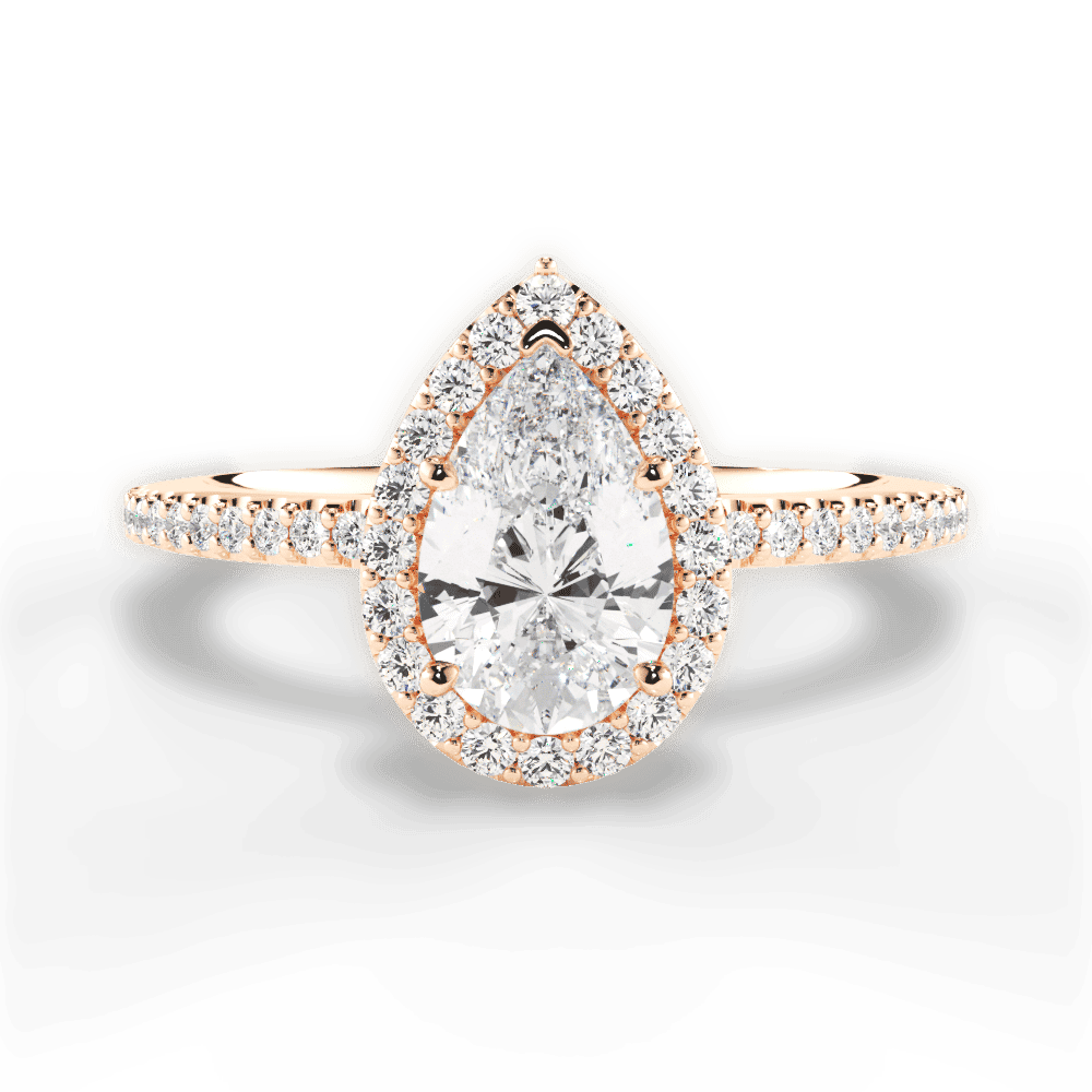 14kt Rose Gold/18kt Rose Gold/pear/top