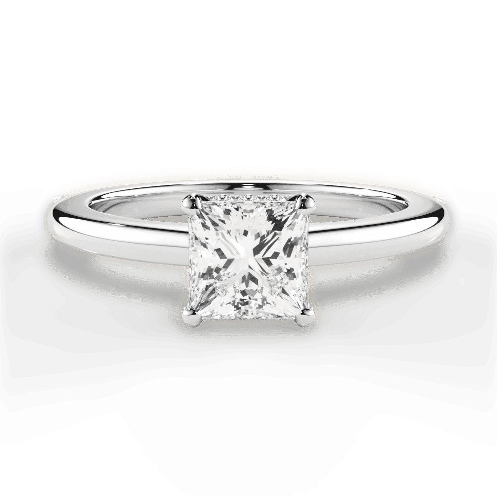 14kt White Gold/18kt White Gold/Platinum/princess/top