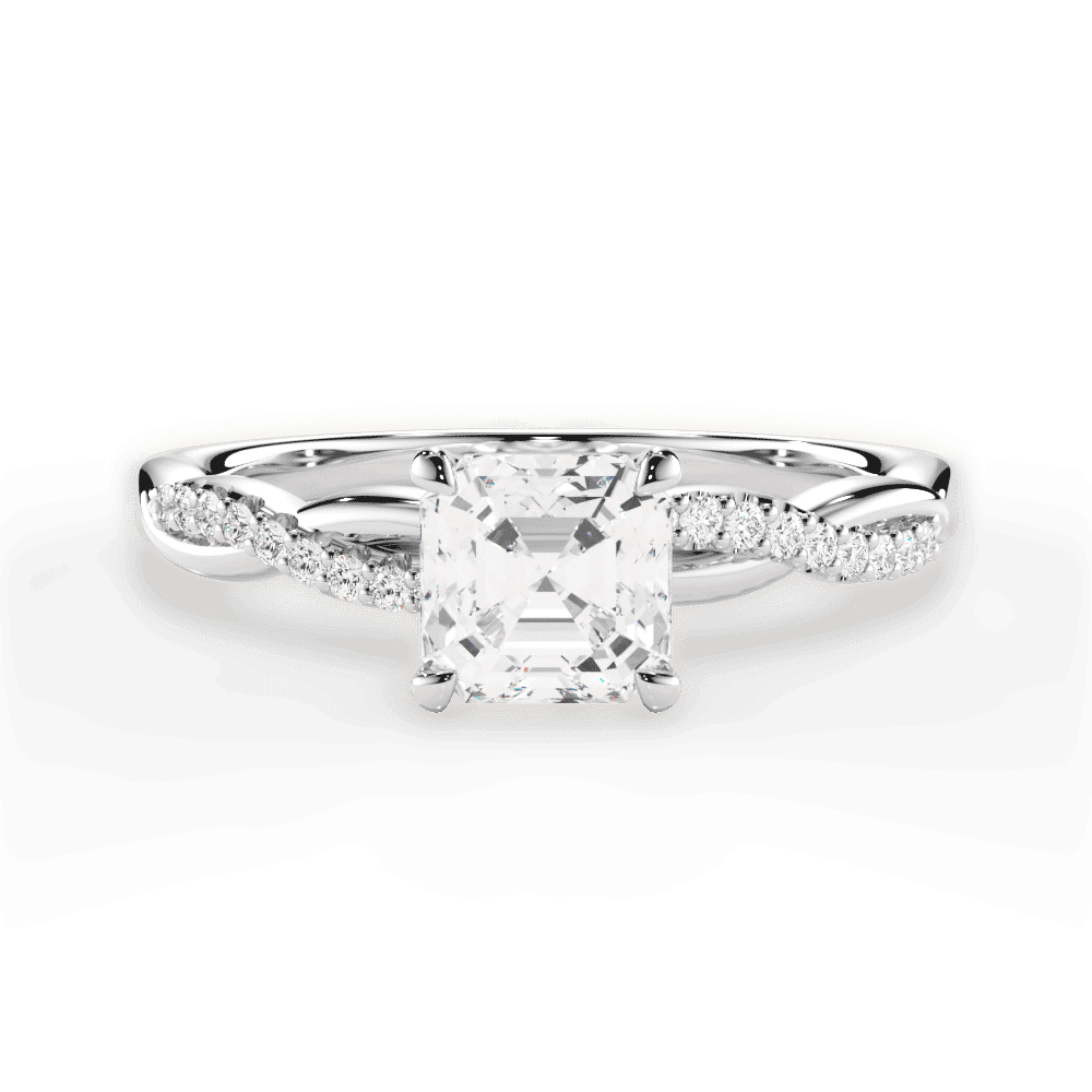 14kt White Gold/18kt White Gold/Platinum/asscher/top