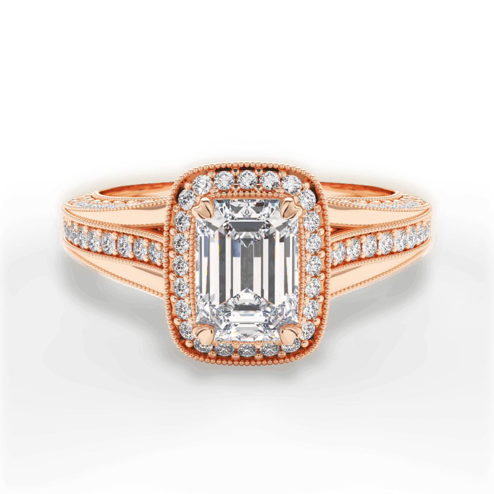 14kt Rose Gold/18kt Rose Gold/emerald/top