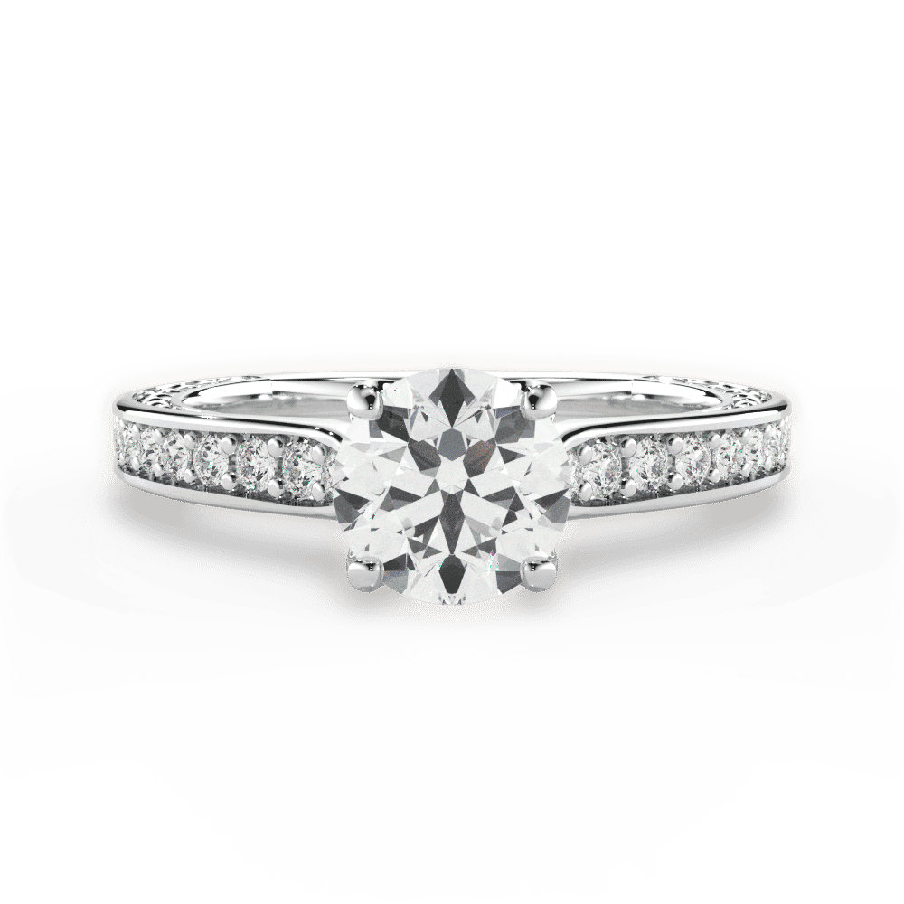 14kt White Gold/18kt White Gold/Platinum/round/top