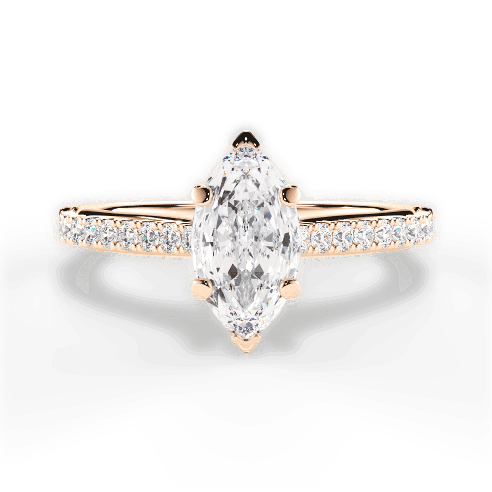 14kt Rose Gold/18kt Rose Gold/marquise/top