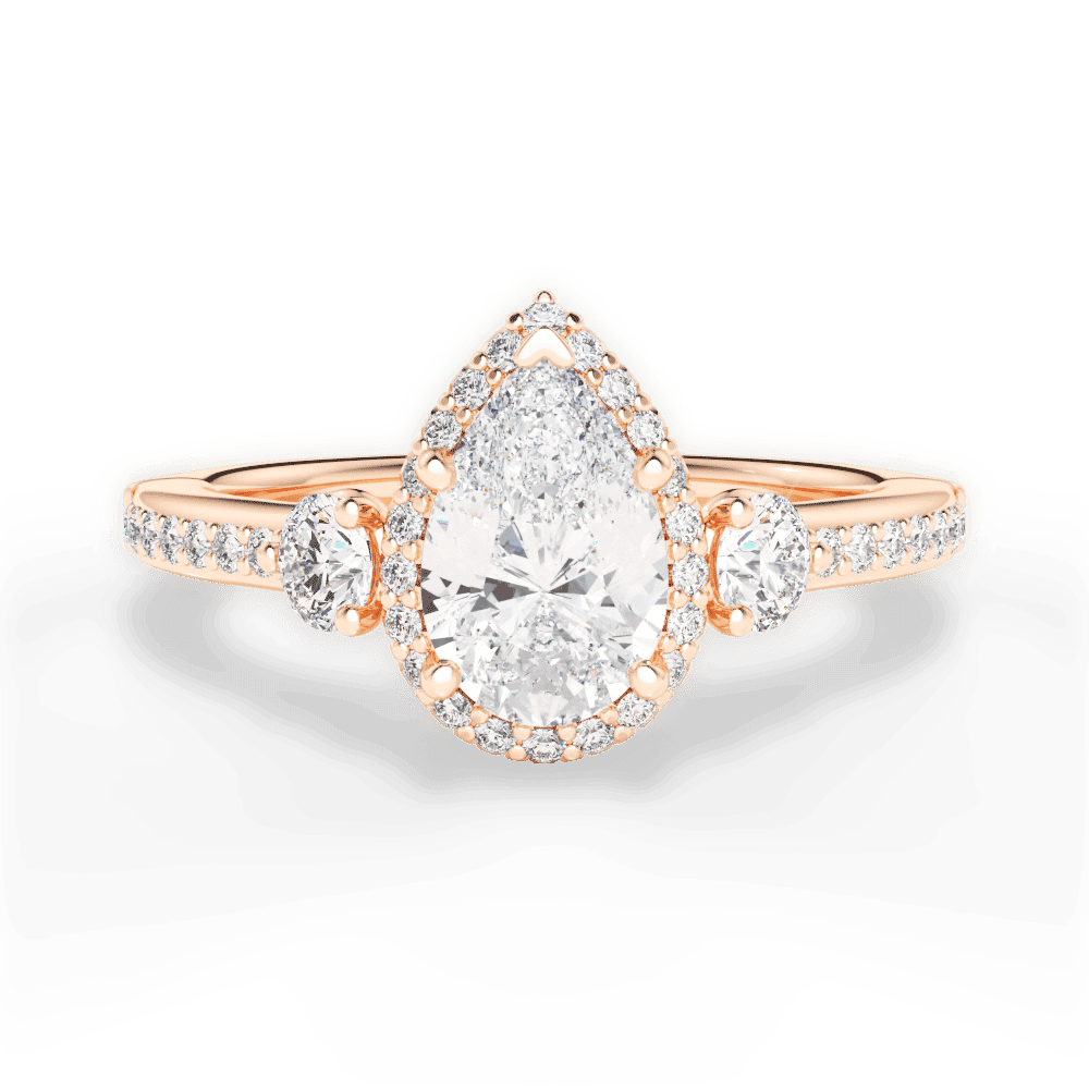 14kt Rose Gold/18kt Rose Gold/pear/top