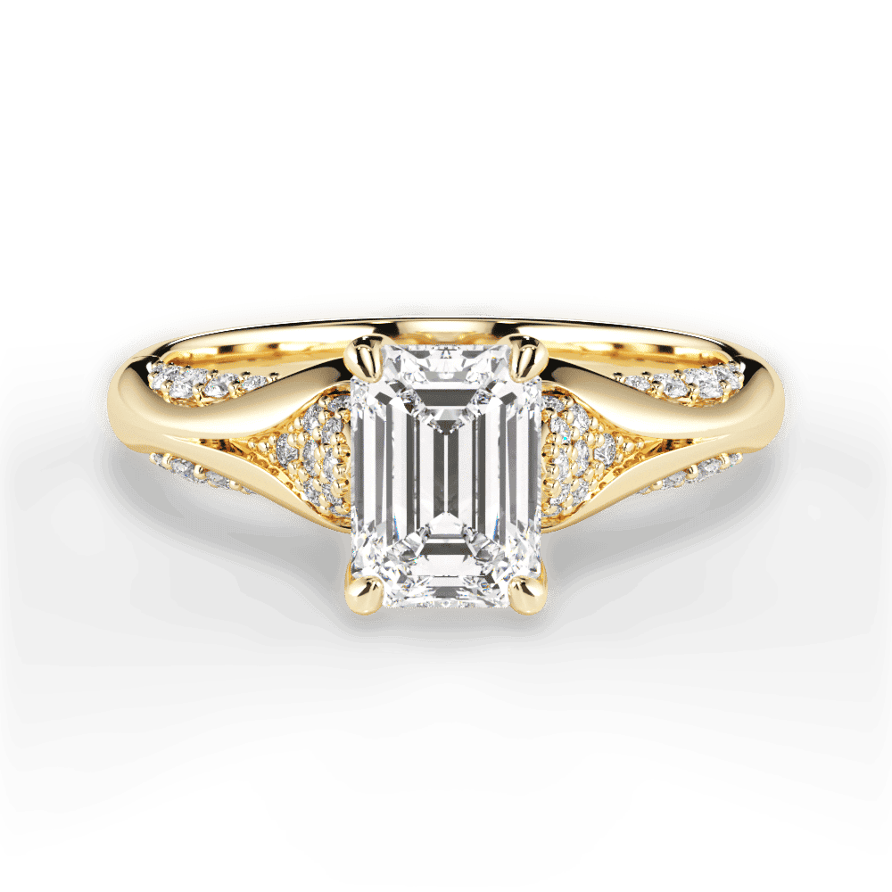 14kt Yellow Gold/18kt Yellow Gold/emerald/top