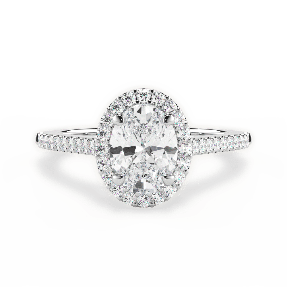 14kt White Gold/18kt White Gold/Platinum/oval/top