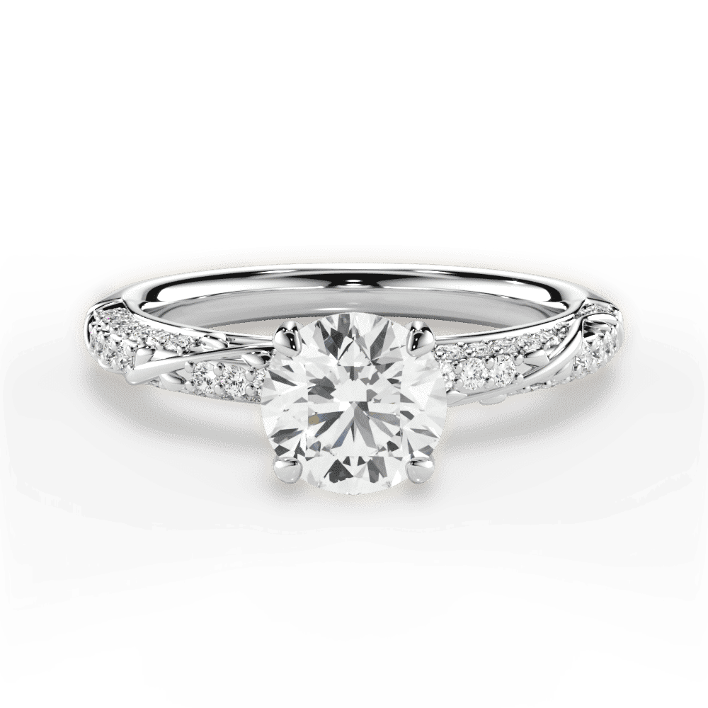 14kt White Gold/18kt White Gold/Platinum/round/top