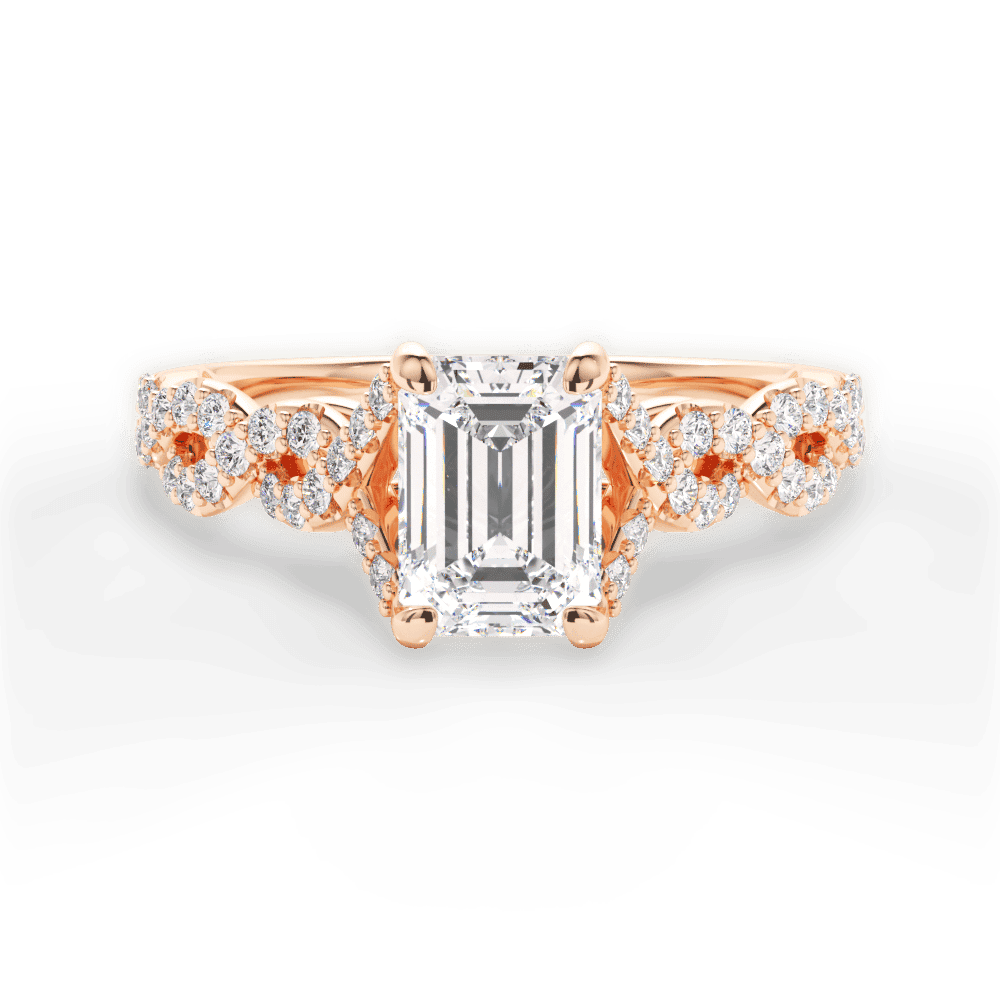 14kt Rose Gold/18kt Rose Gold/emerald/top