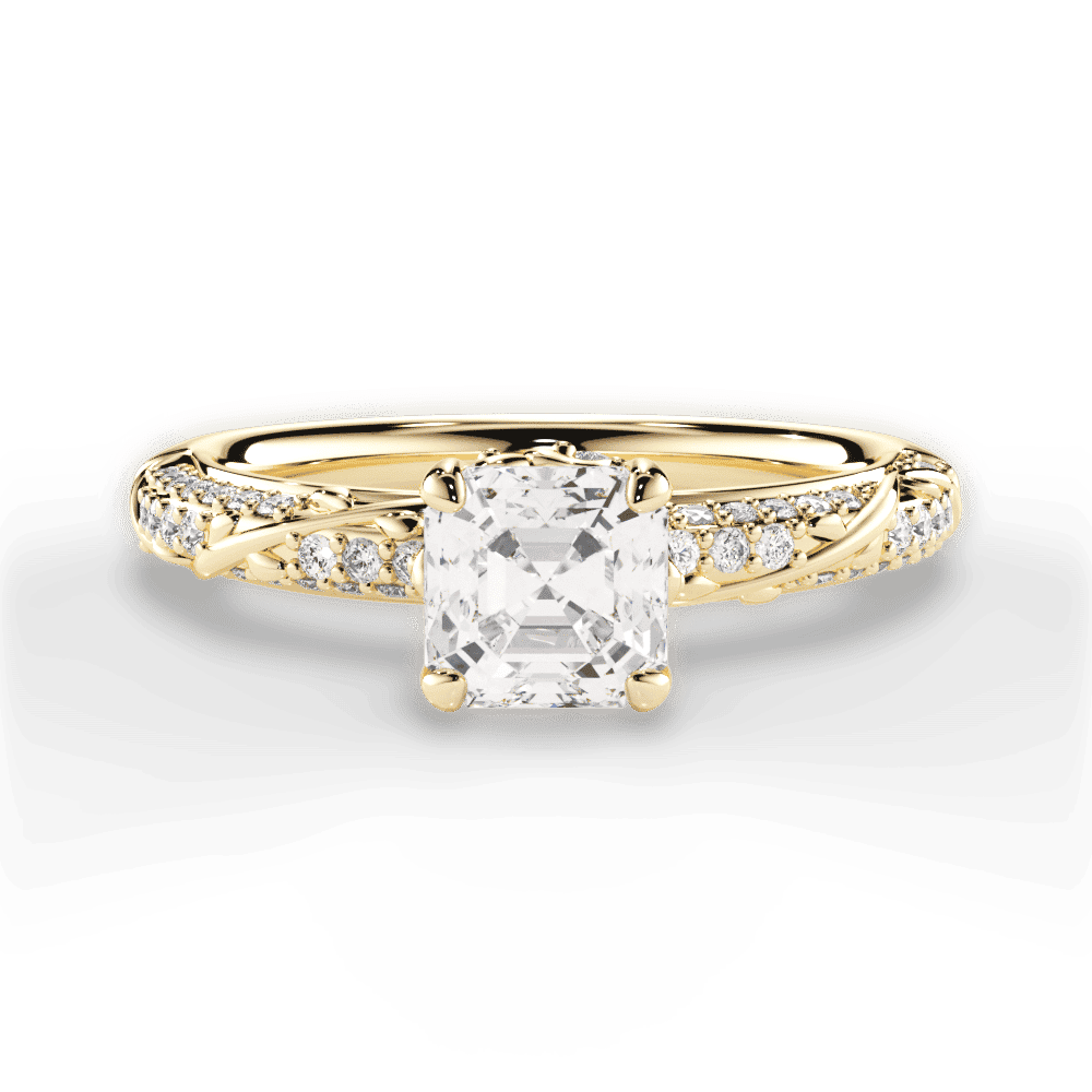 14kt Yellow Gold/18kt Yellow Gold/asscher/top