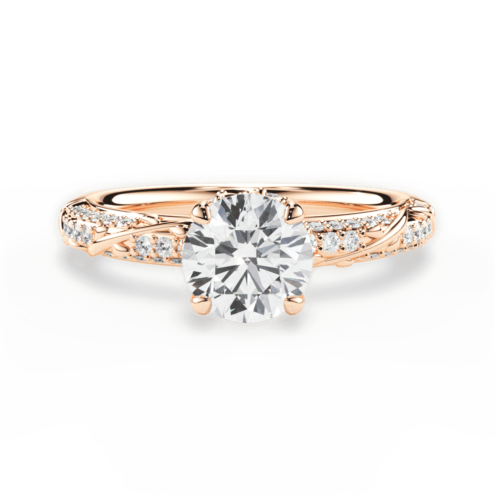 14kt Rose Gold/18kt Rose Gold/round/top