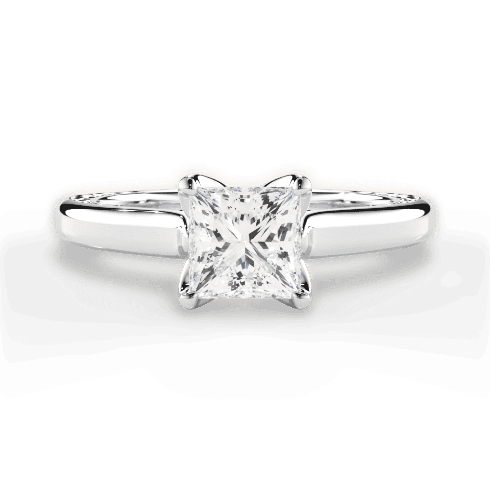 14kt White Gold/18kt White Gold/Platinum/princess/top