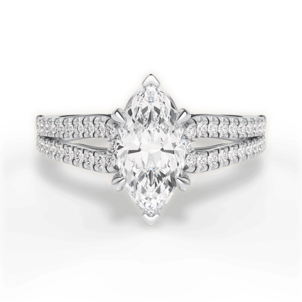 14kt White Gold/18kt White Gold/Platinum/marquise/top