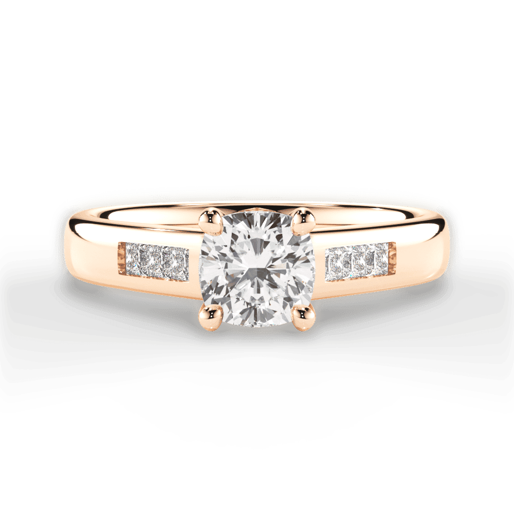 14kt Rose Gold/18kt Rose Gold/cushion/top