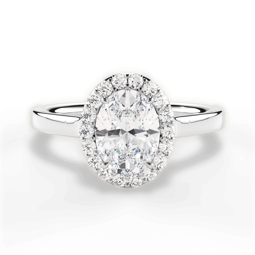14kt White Gold/18kt White Gold/Platinum/oval/top
