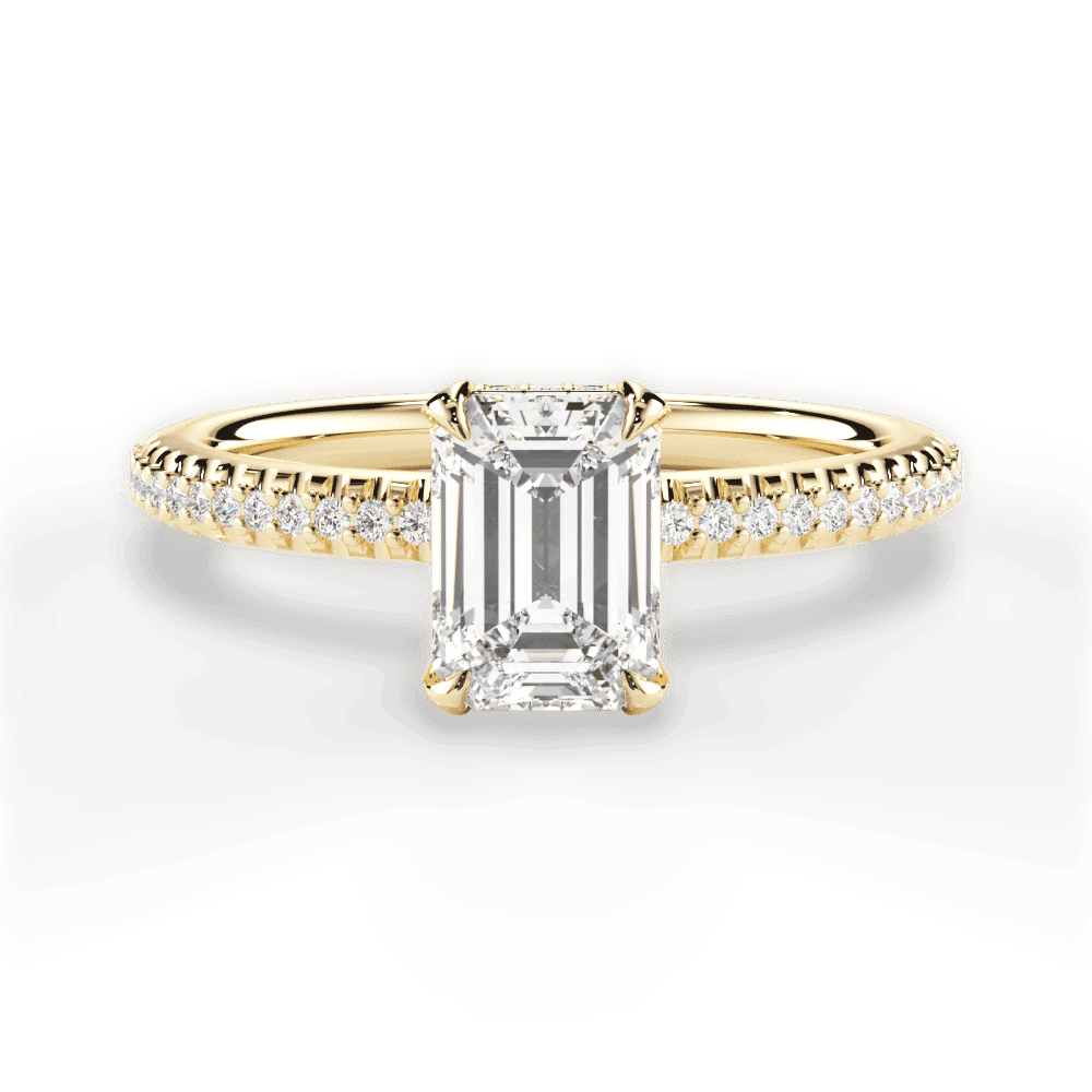 14kt Yellow Gold/18kt Yellow Gold/emerald/top