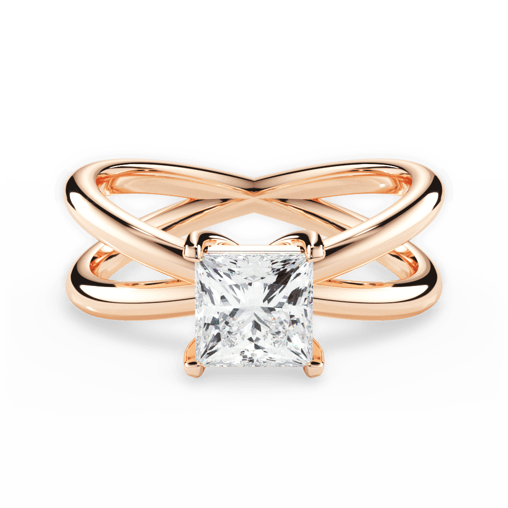14kt Rose Gold/18kt Rose Gold/princess/top