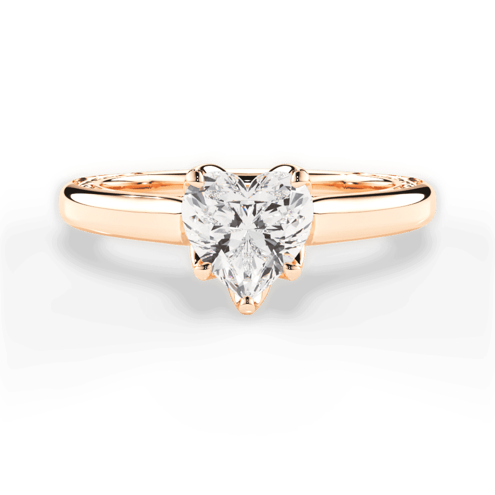 14kt Rose Gold/18kt Rose Gold/heart/top