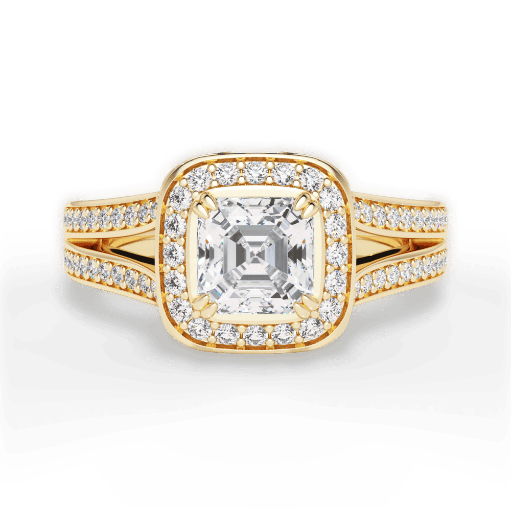14kt Yellow Gold/18kt Yellow Gold/asscher/top
