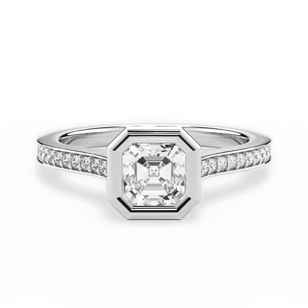 14kt White Gold/18kt White Gold/Platinum/asscher/top