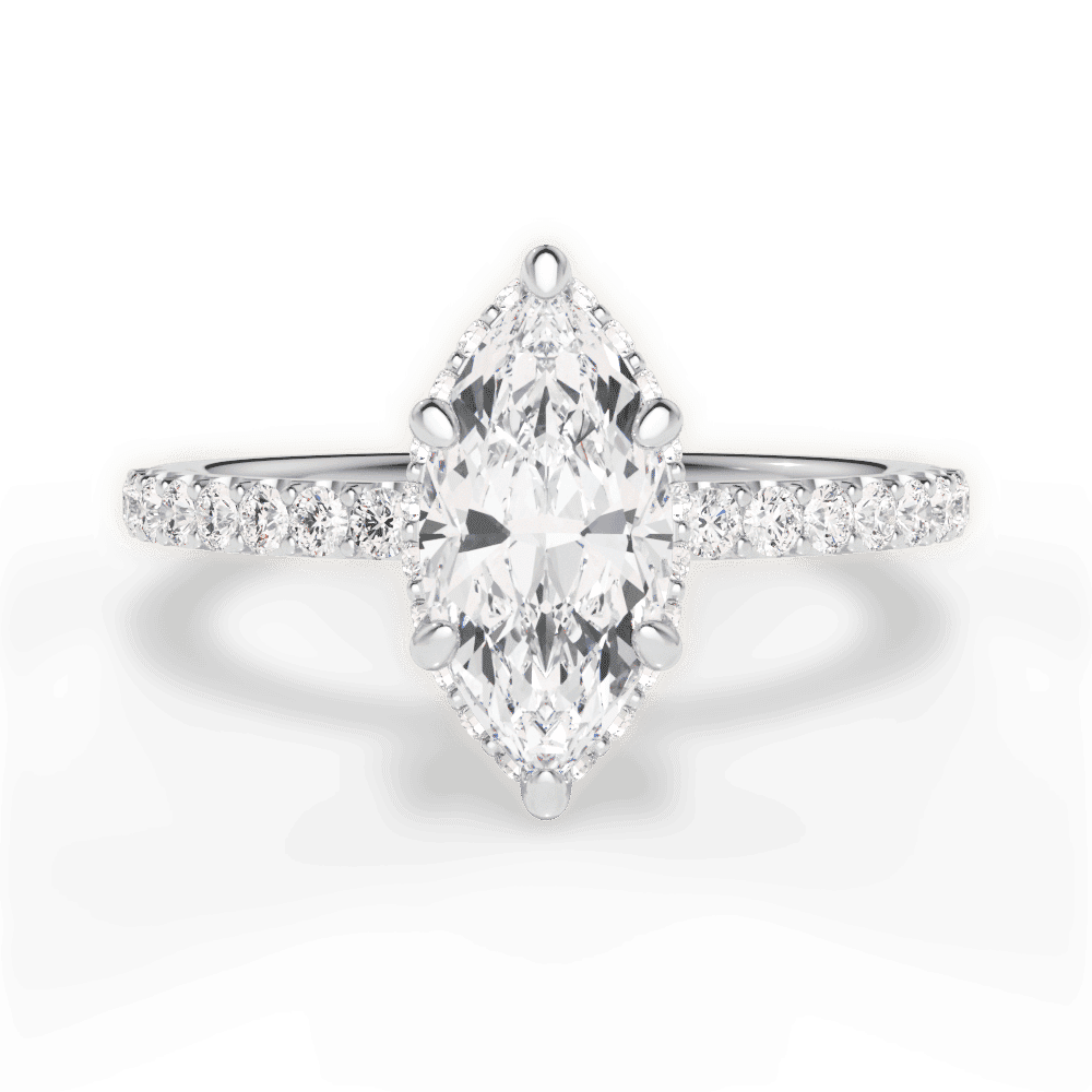 14kt White Gold/18kt White Gold/Platinum/marquise/top