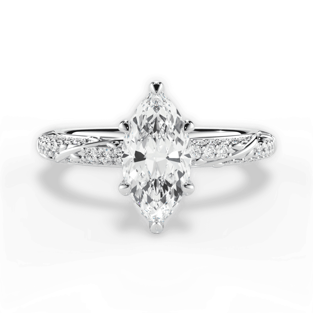 14kt White Gold/18kt White Gold/Platinum/marquise/top