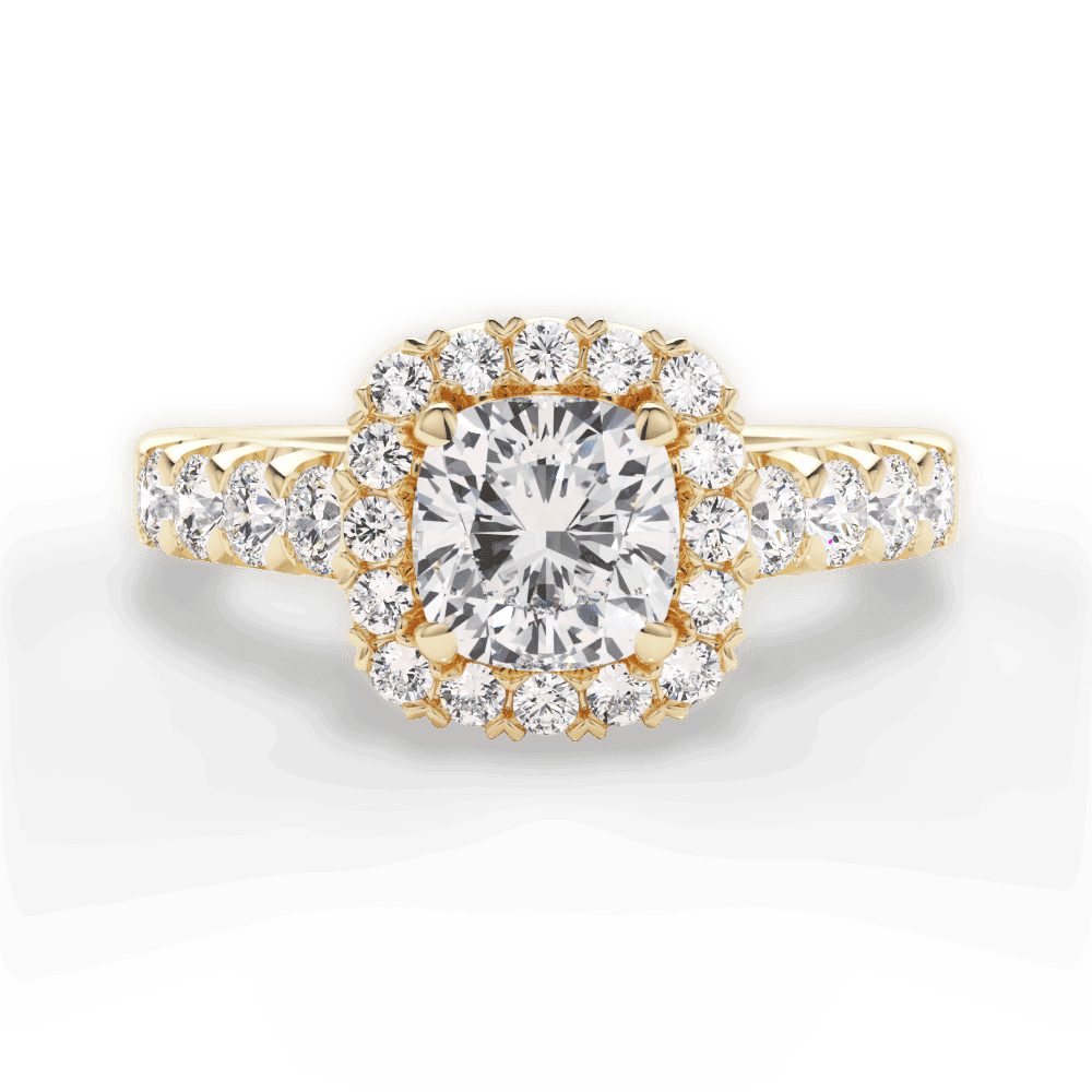 14kt Yellow Gold/18kt Yellow Gold/cushion/top