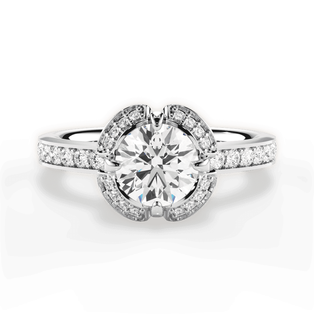 14kt White Gold/18kt White Gold/Platinum/round/top