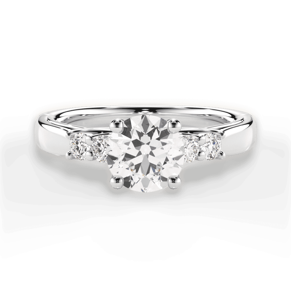 14kt White Gold/18kt White Gold/Platinum/round/top