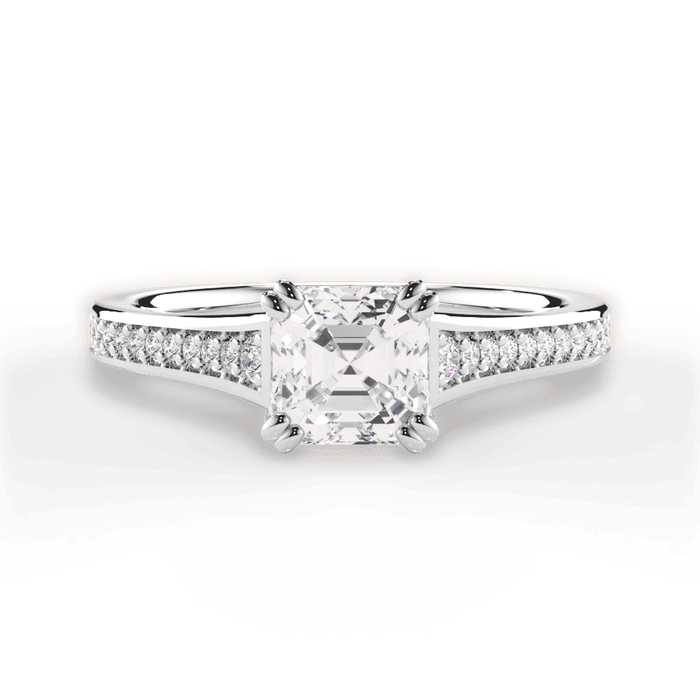 14kt White Gold/18kt White Gold/Platinum/asscher/top
